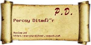 Percsy Ditmár névjegykártya
